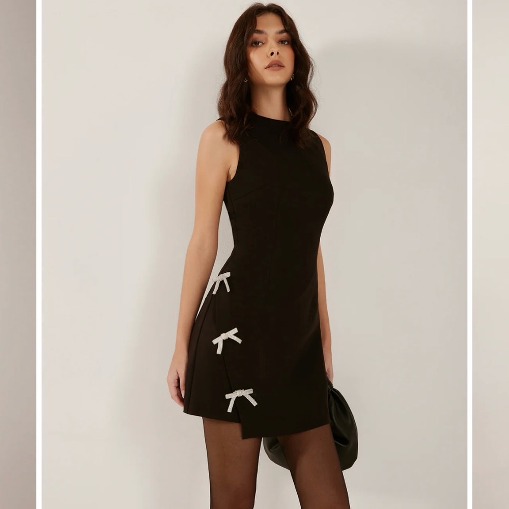 Commense Removable Rhinestone-Bow Tank Dress - Picture 2 of 8